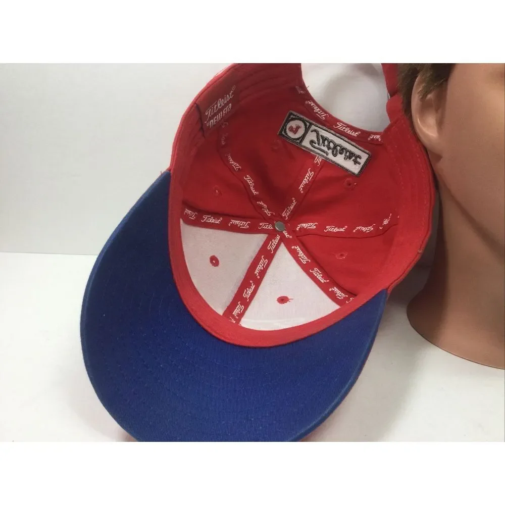 New Era Titleist Golf Hat Red StrapBack Embroidered Logo Baseball‎ Cap